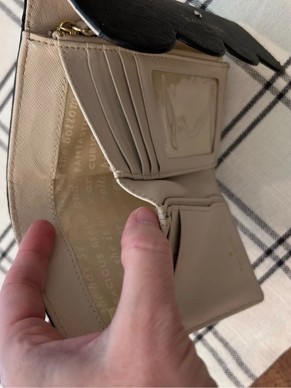 Kate Spade Black Flap Wallet with Scalloped Edge